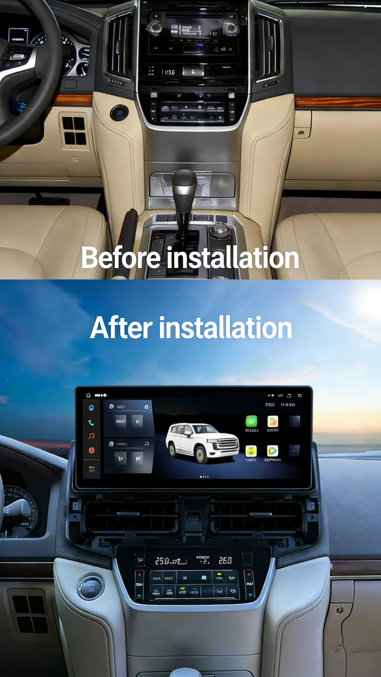 

For Toyota Land Cruiser 200 2016-2020 LC200 Upgrade LC300 Android Screen Carplay Car Multimedia Video Player Navigation 15.6inch