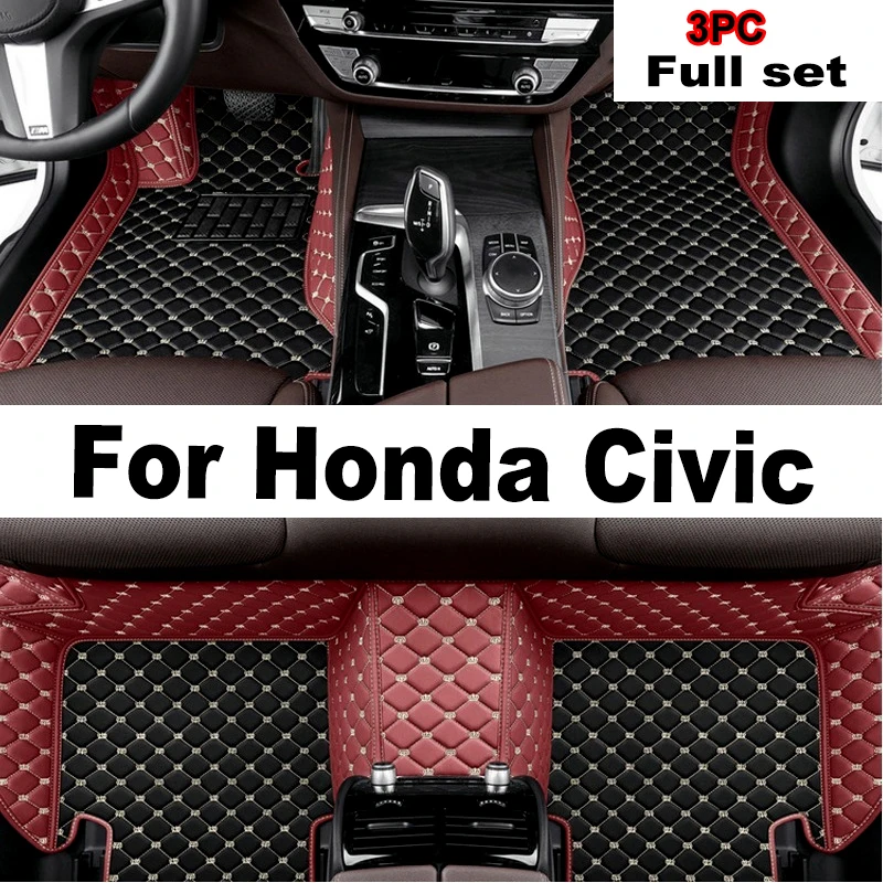 

LHD Car Floor Mats For Honda Civic 2022 2023 2024 Carpets Styling Protect Accessories Rugs Foot Pad Auto Parts Waterproof Covers