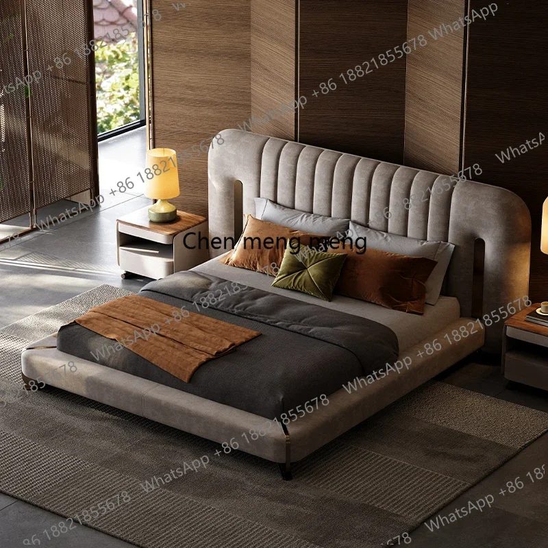 X188 Comfortable Adult Bed Salon Quality Light Luxury Bedroom Double Bed Modern Unusual Wedding Romantic Beliche Hotel Furniture