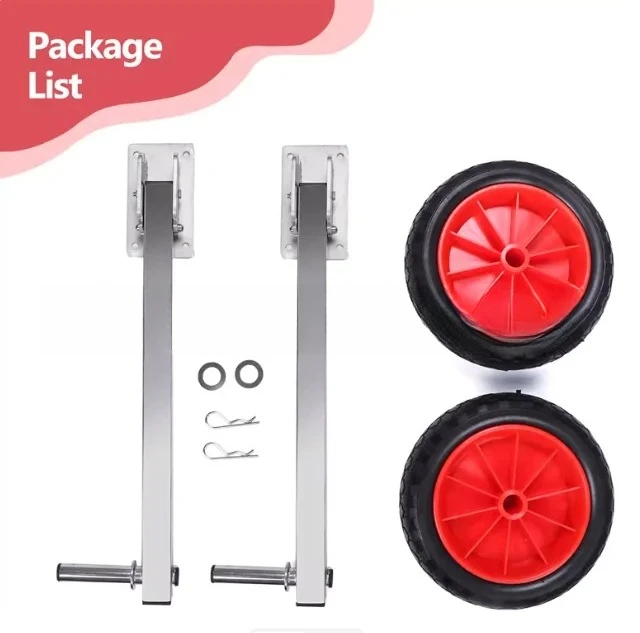 

Moving Tool 2Pcs Inflatable Boat Launching Wheel Weight Load Capacity Aluminum Frame Rubber Tire Ship
