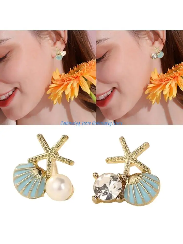 573B Fashionable Earrings With Imitation Pearls And Zircon Lightweight Alloy Jewelry Gift Alloy Ear Studs