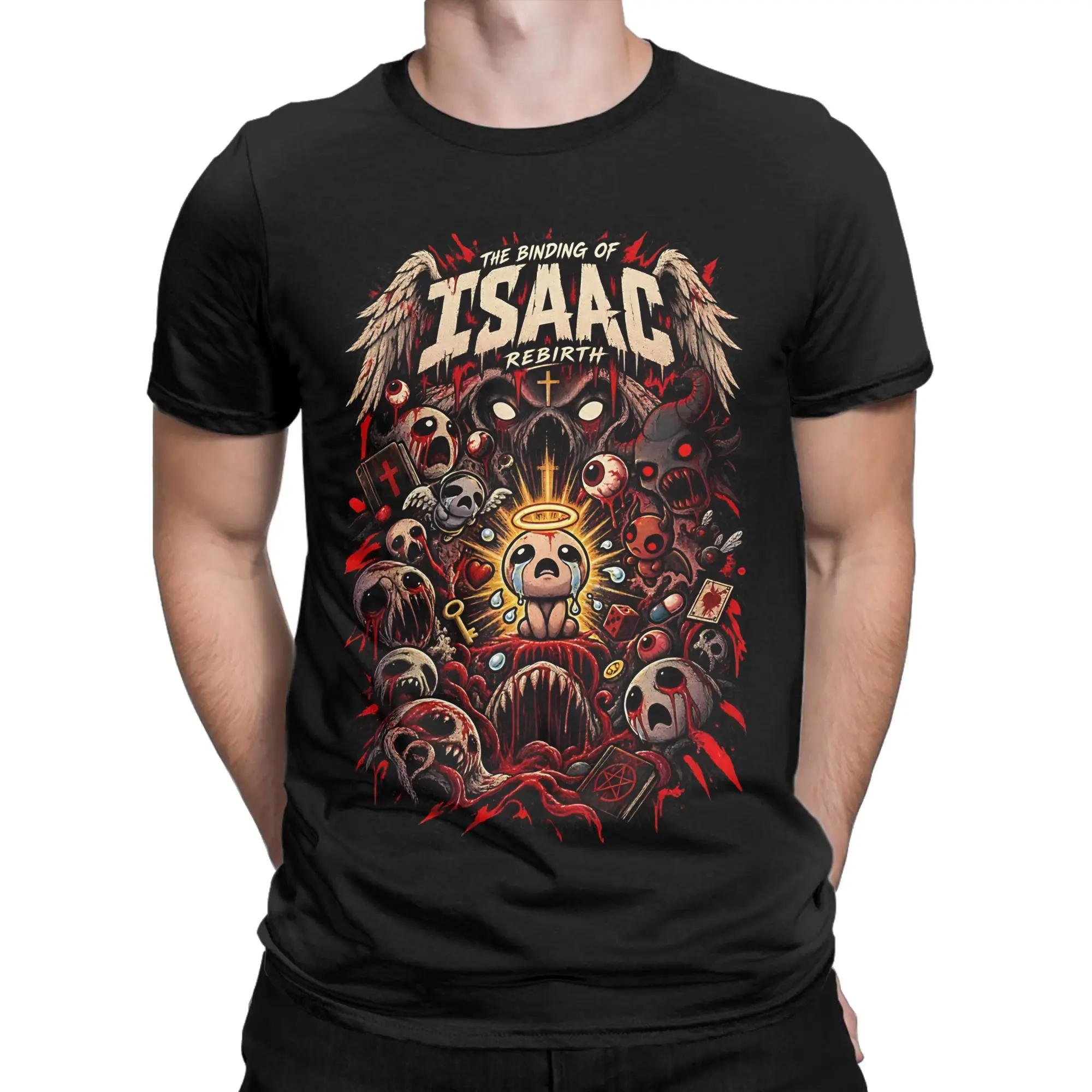 Binding of Isaac Rebirth Classic Funny 100% Cotton T-Shirt The Binding Of Isaac Rebirth Tees Tops For Men