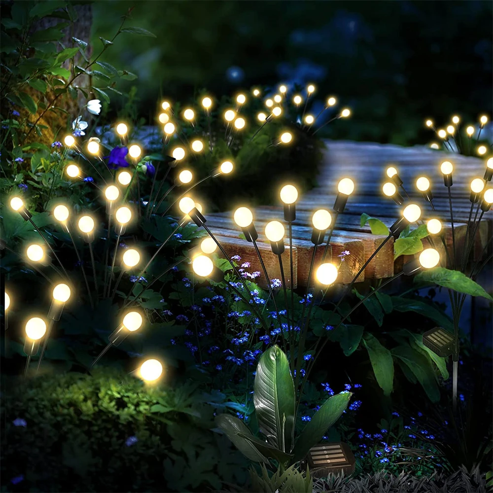 outdoor solar garden landscape lights swaying firefly lamp para casamento ano novo casa patio gramado path decoracao 8leds pacote 01