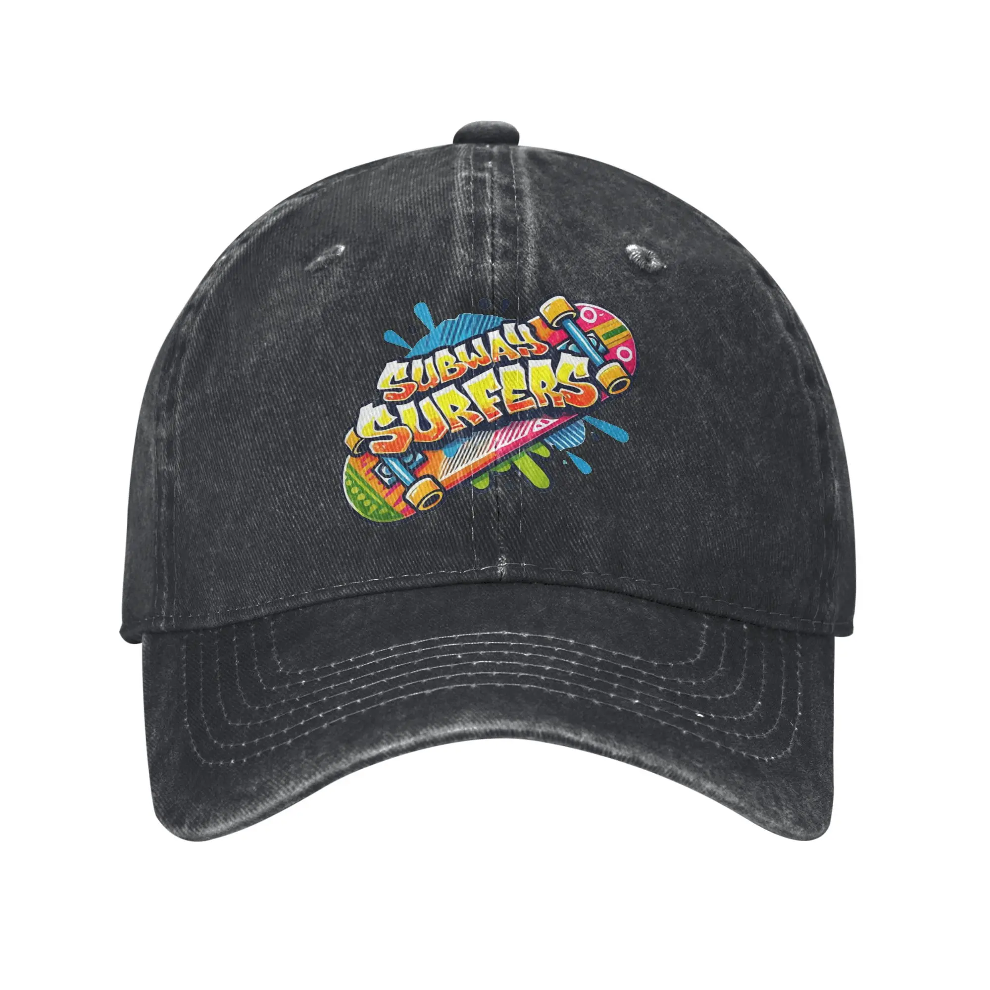 Unisex Subway Surfers Team Logo Cap Headwear Baseball Cap Retro Funny Video Game Trucker Hat Adjustable