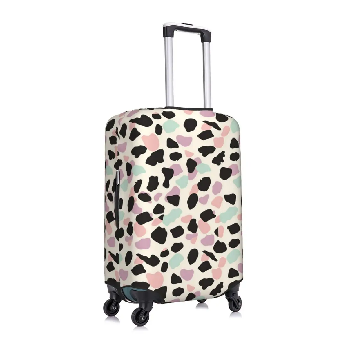 Pastel Tone Leopard Skin Spot Animal Print Suitcase Cover Elastic Luggage Protective Covers for 18-32 inch