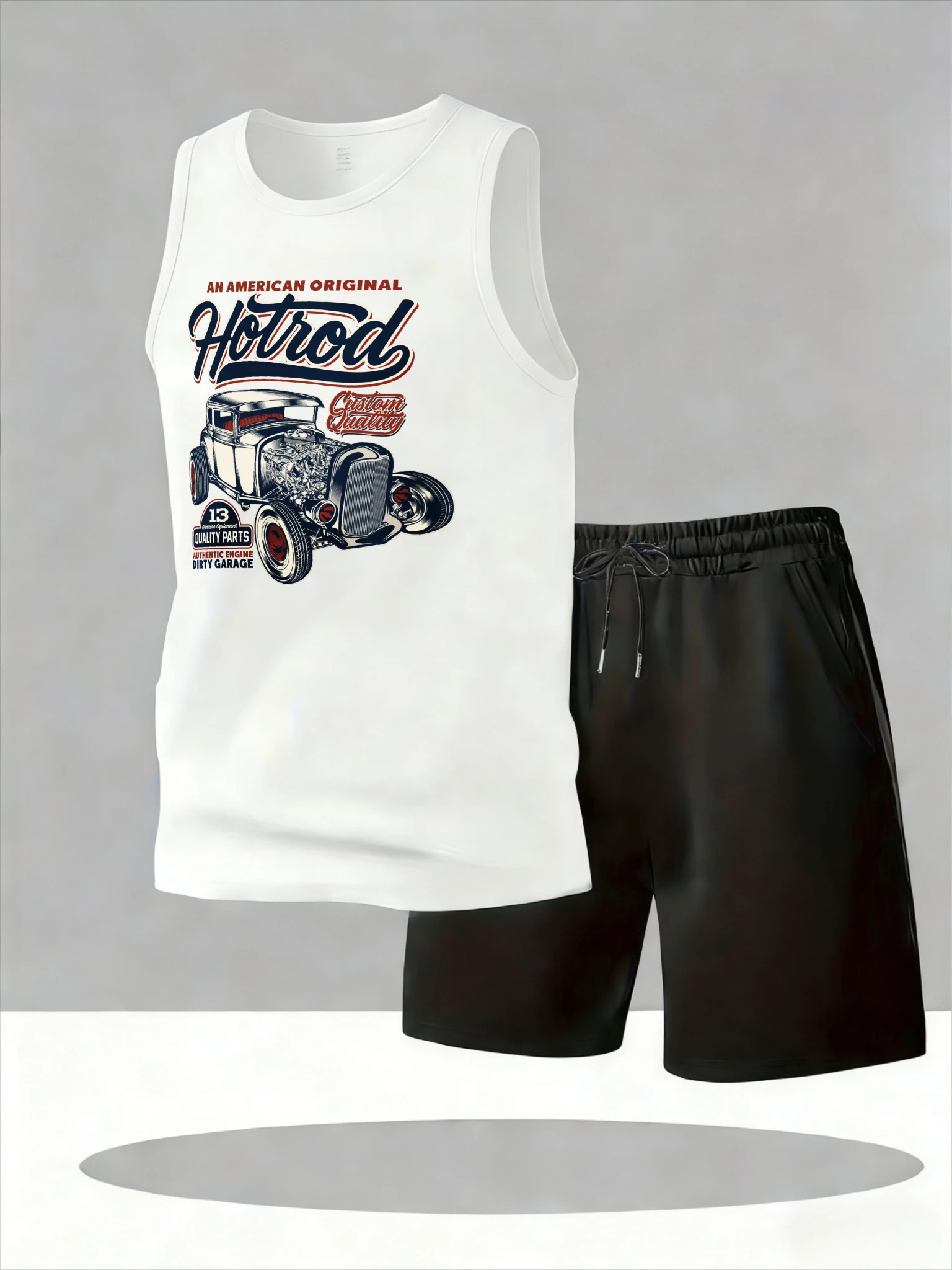 

Men's Tank Top Sets 2026 Summer Quick drying oversize beach crewneck Breathable Sportswear sports Old money man running