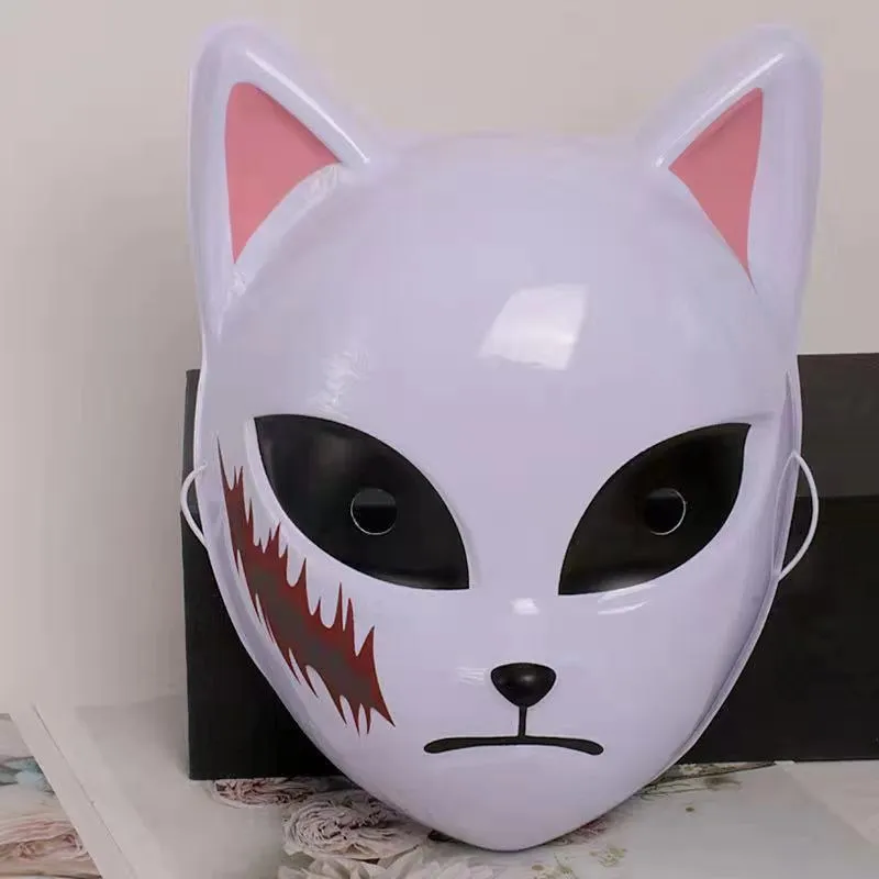 Anime Nhật Bản Cosplay Khẩu Trang Demon Slayer Kamado Tanjirou Sabito Makomo Halloween Mặt Nạ Cosplay Trang Phục Đạo Cụ Cáo Khẩu Trang