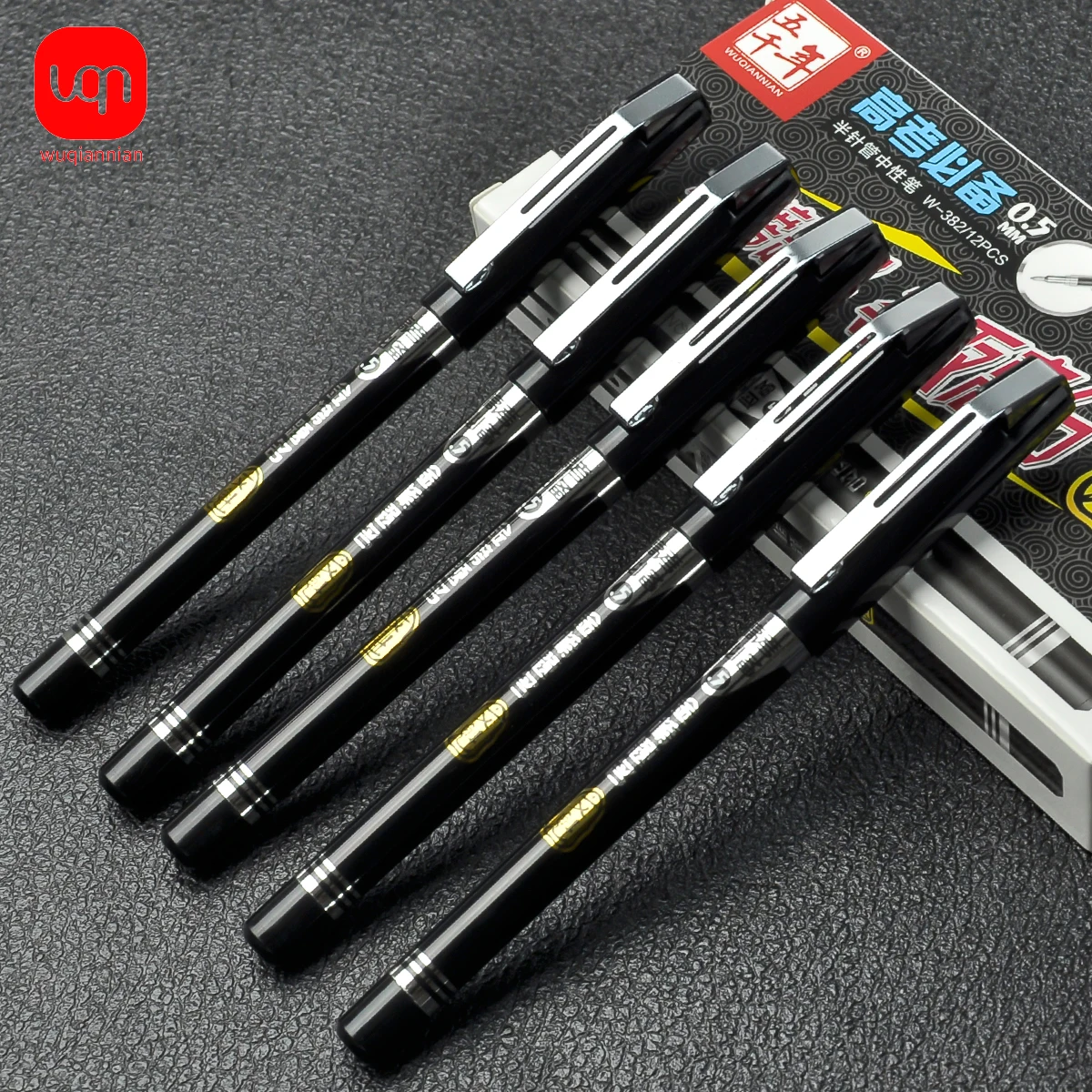 HeavyTouch Black Neutral Pen 0.5 มม. ปากกาเขียนรายวันปากกาลายเซ็นพร้อมพื้นผิวขั้นสูง, ComfortableGrip 3/6 ชิ้น