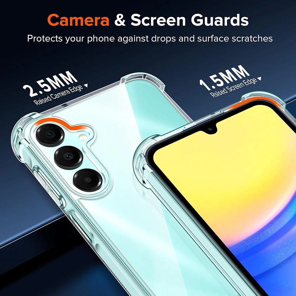 

Hybrid Hard Back Cover Case For Samsung Galaxy A56 A36 A16 A26 A55 A35 A15 A25 A54 A34 A14 A24 Clear Silicone Shockproof Shell