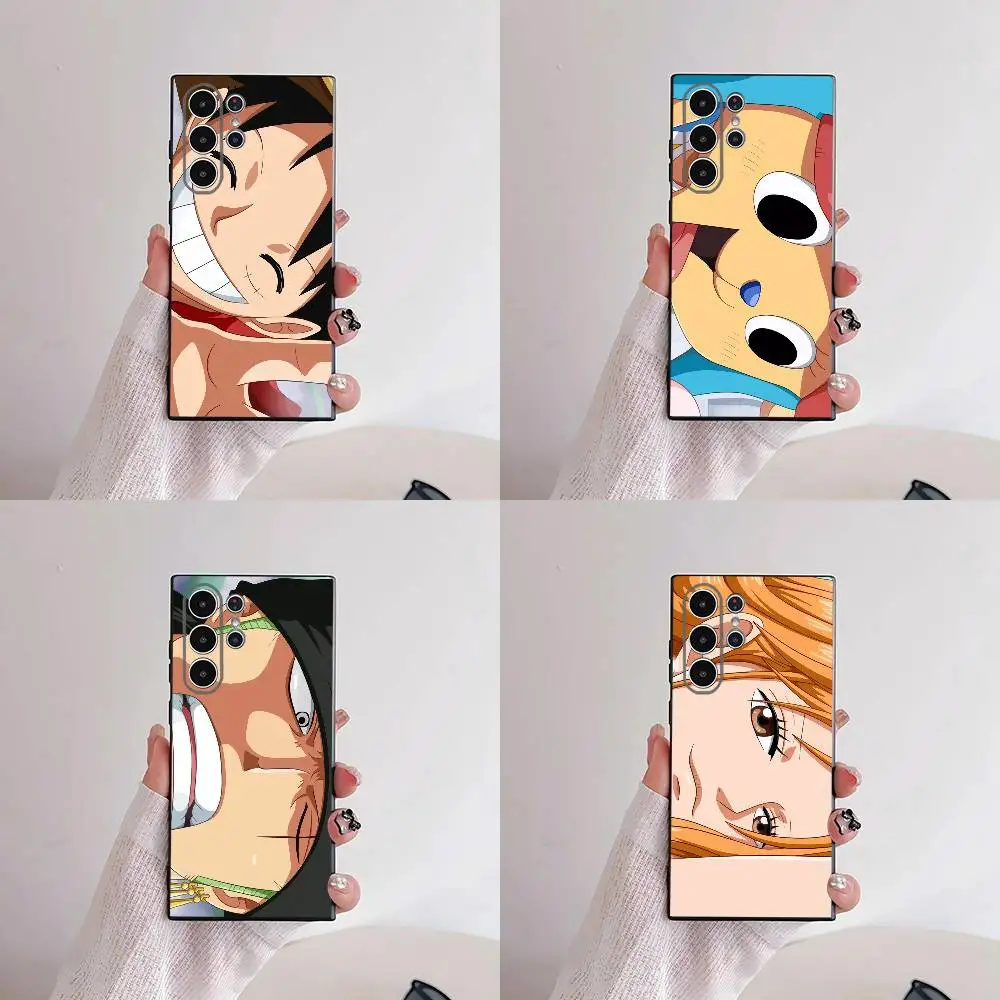 One Piece Anime Phone Case For Samsung S25,S24,S21,S22,S23,S30,Ultra,S20,Plus,Fe,Lite,5G Black Cover