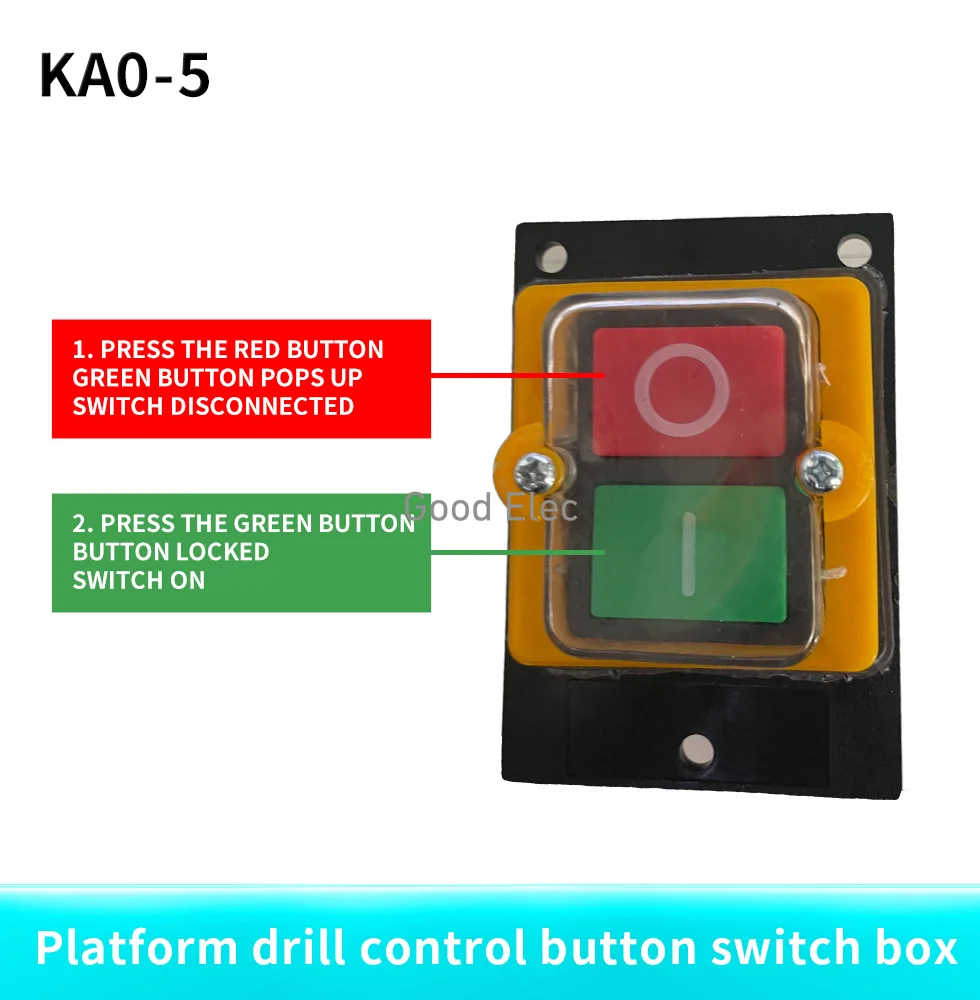 

1PCS KAO-5MX 10A 380V for Cutting Machine Bench drill Switch Waterproof Push Button Switch Power On/ Off Switch KAO-5