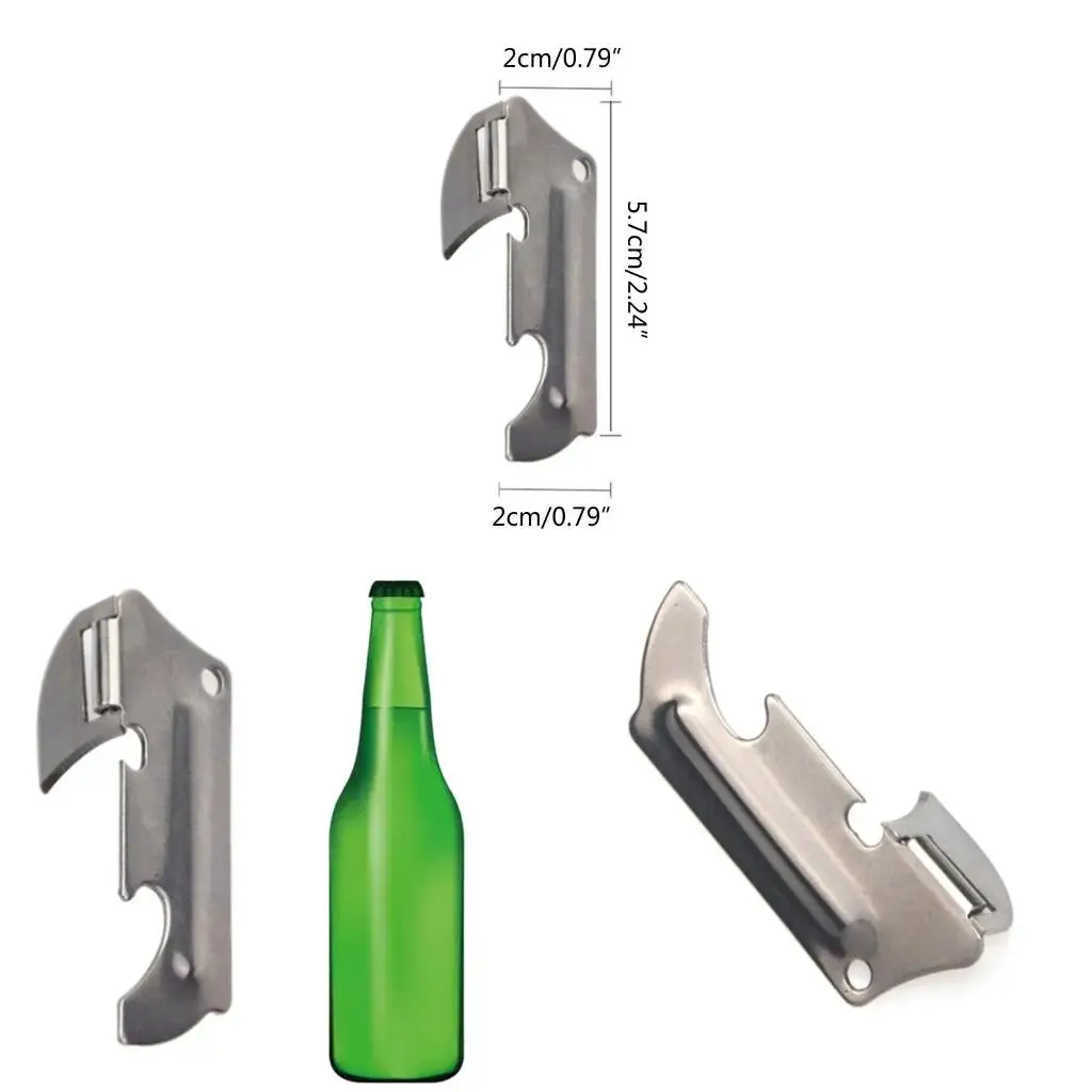  Polished Stainless Steel Beer Can Opener Stainless Steel Bottle Opener Foldable Anti-Rust Kitchen Bar Beverage Cans Tool