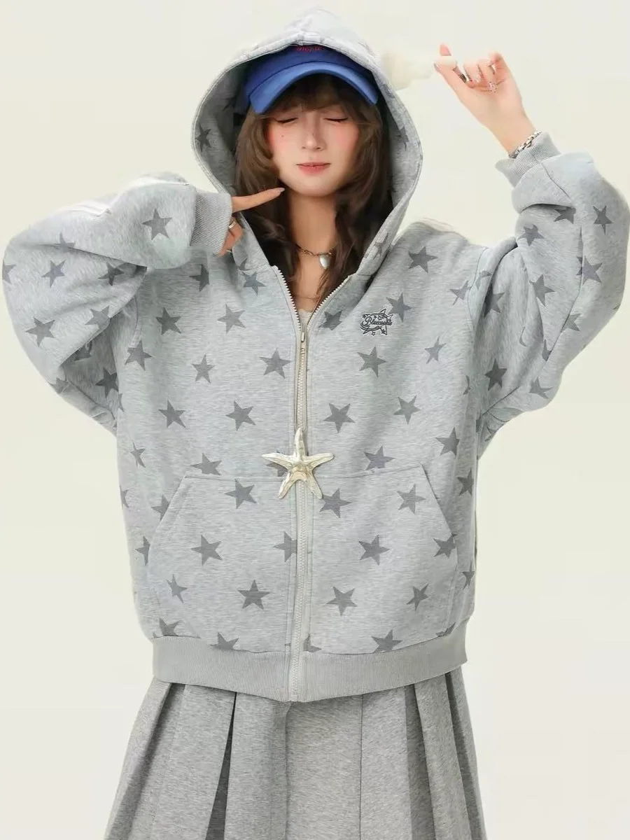 Women's Y2K Star Print Hoodie  - огляд і ціна Vintage Zip Hoodie