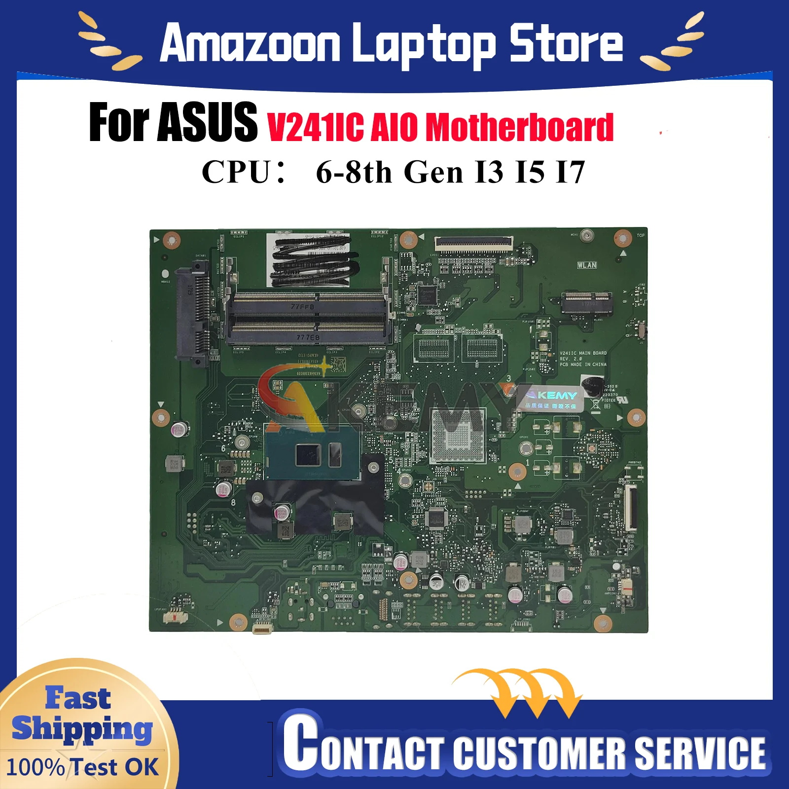 

Материнская плата V241IC для ASUS Vivo AiO V241I V241IC V241ICR, материнская плата с процессором I3 I5 I7, 100% тестирование, ОК, быстрая доставка, высокое качество