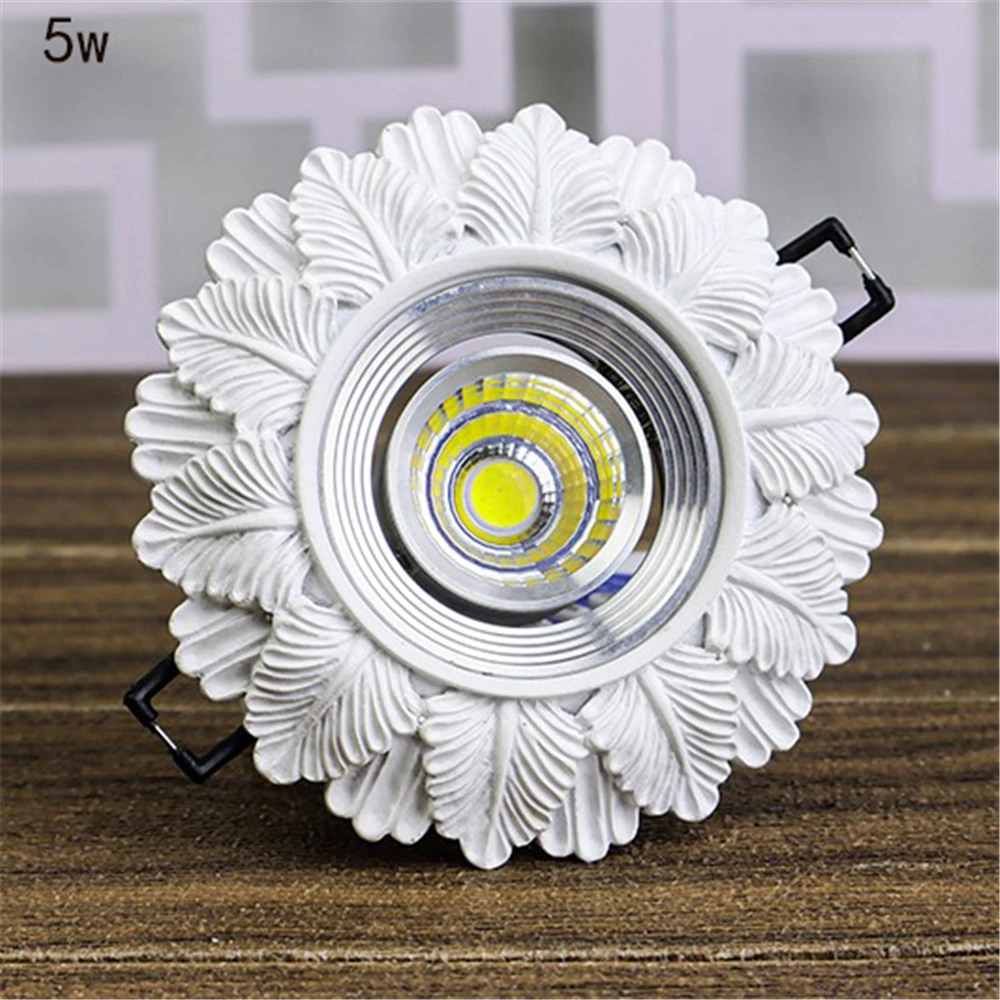 White Feathers Resin Led Downlight Embedded Adjustable Angle Living Room Office Restaurant Indoor Art Ceiling Lighting Fixtures