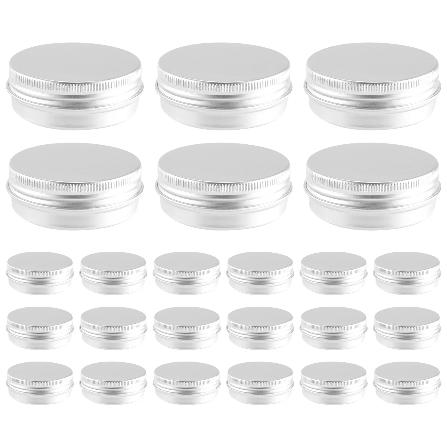 

2025 New 48 Pcs 1 Oz Tins Silver Aluminum Tins Cans Screw Top Round Aluminum Tins Cans with Screw Lid Screw Lid Containers