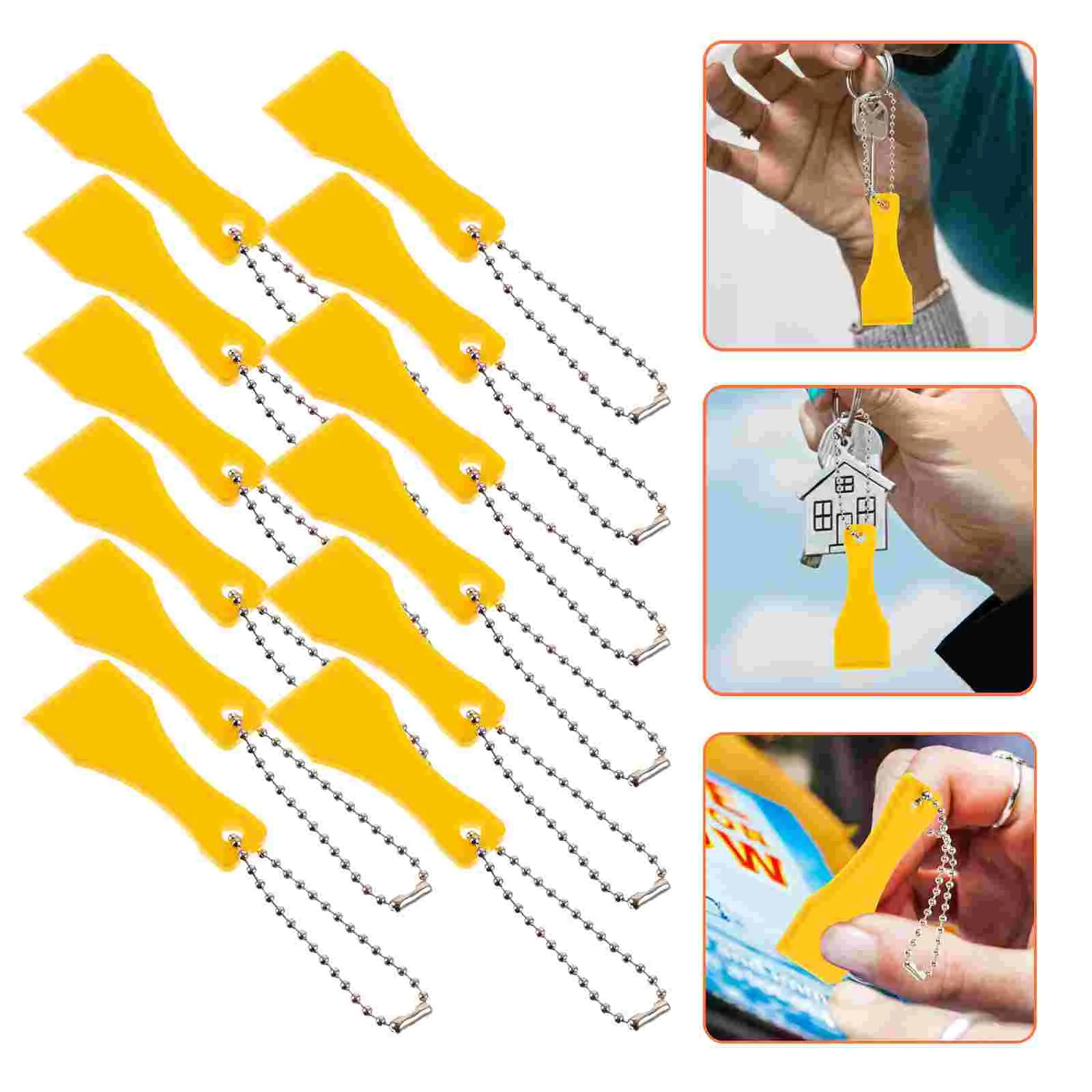 

12 Pcs Lottery Scratch Tool Pen off Chain Key Ring Ticket Scraper Cards DIY Tools Sticker