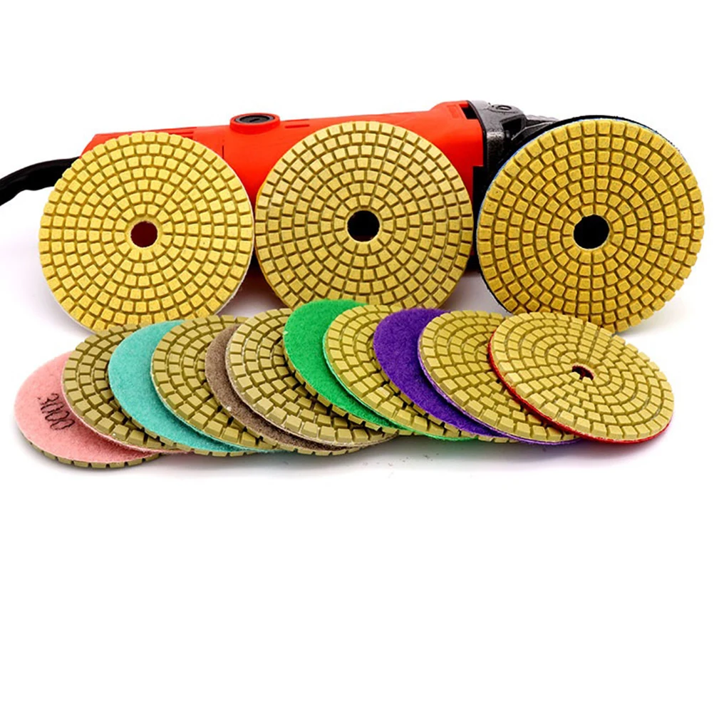 

4Pcs High Grit Diamond Polishing Pads For Granite Marble Stone Wet Dry Use With Buffer Backer Pad Versatile Floor Polishing Kit
