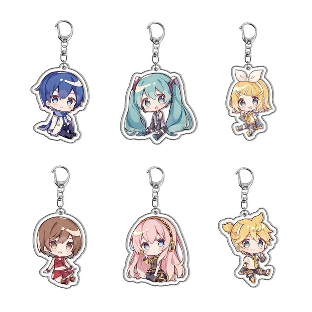 Game Hatsune Miku LAITO MEIKO Kagamine Rin Len Cosplay Acrylic Key Chain Keychain Pendant Prop Accessories Xmas Gift