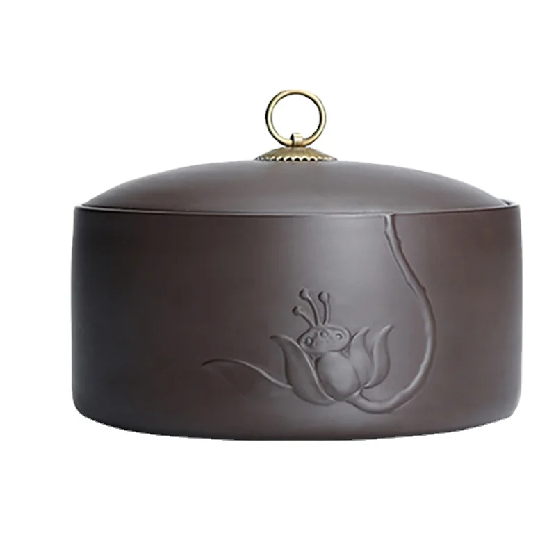 

Retro Ceramic Tea Storage Jar Handmade Large Coffee Beans Organizer Creative Sugar Bowl with Lid Kitchen Storage Containers