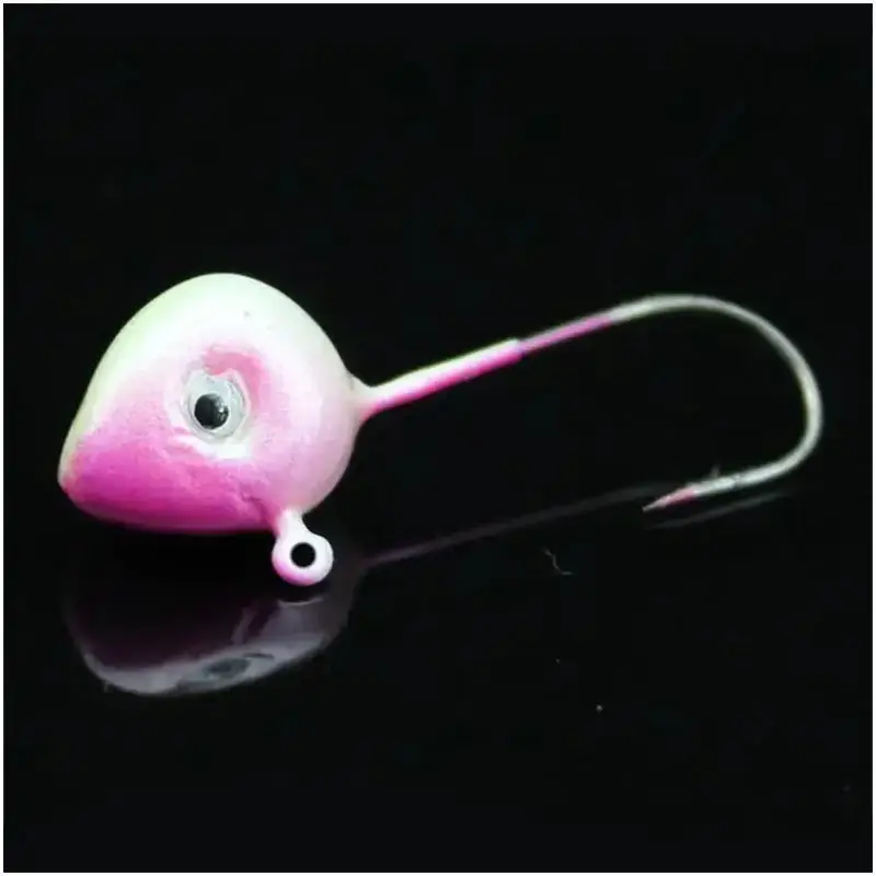 WEIHE 10 Stück 1 g/2 g/3 g/4 g/5 g/0,5 g Kohlenstoffstahl kleine fischförmige Jigköpfe Angelhaken – Detail 3