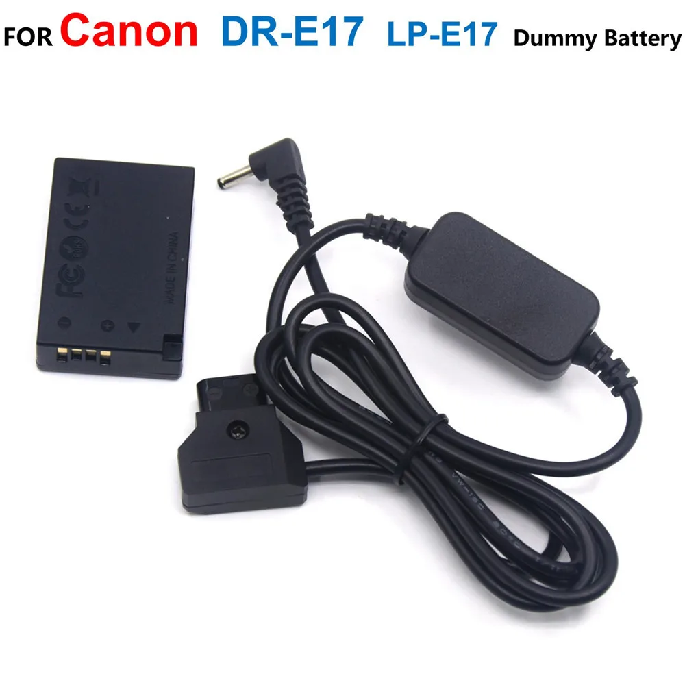 

DR-E17 DC Coupler LP-E17 Dummy Battery+D-TAP Dtap Step-Down Cable ACK-E17 Adapter For Canon EOS M3 M5 M6 EOS-M5 EOS-M6 Camera