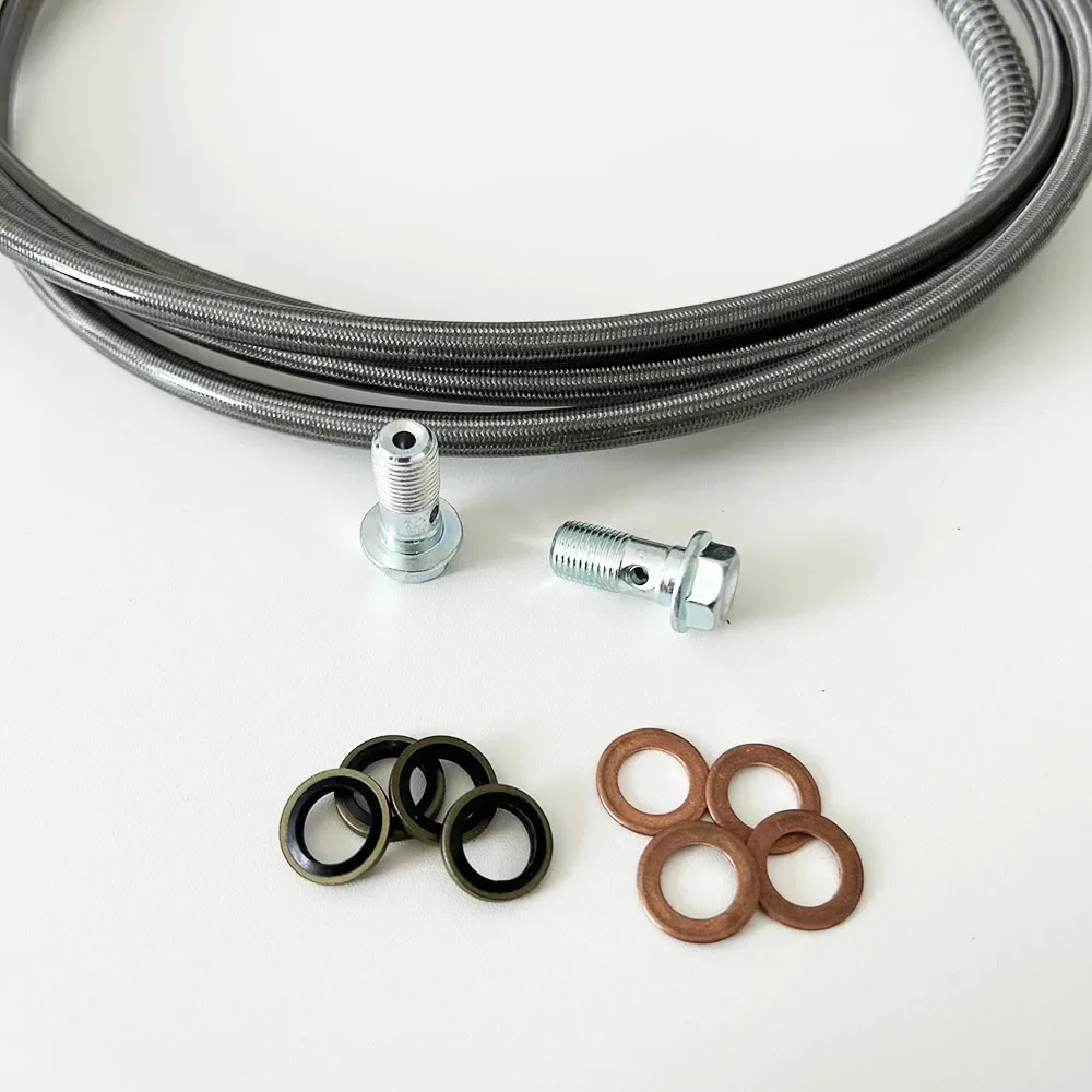 28-90 Gradi10 ~ 500 CM Cavo Tubo Linea Maglia di Acciaio Intrecciato Tubo Olio ATV M10 Banjo Moto Tubo Freno Idraulico Tubo Linea