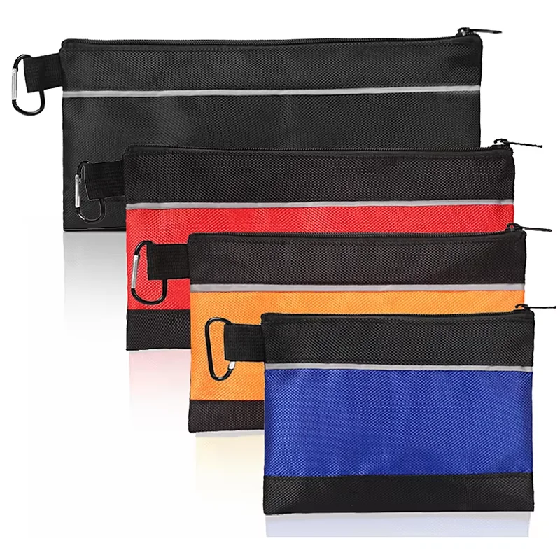 3Pcs Waterproof Zipper Tool Storage Bags Small Tool Organizer Pouches Multi-purpose Tool Storage Case for Home Outdoor Travel Tools Organization Portable Hardware Tool Pouch Essentials (4 Sizes)