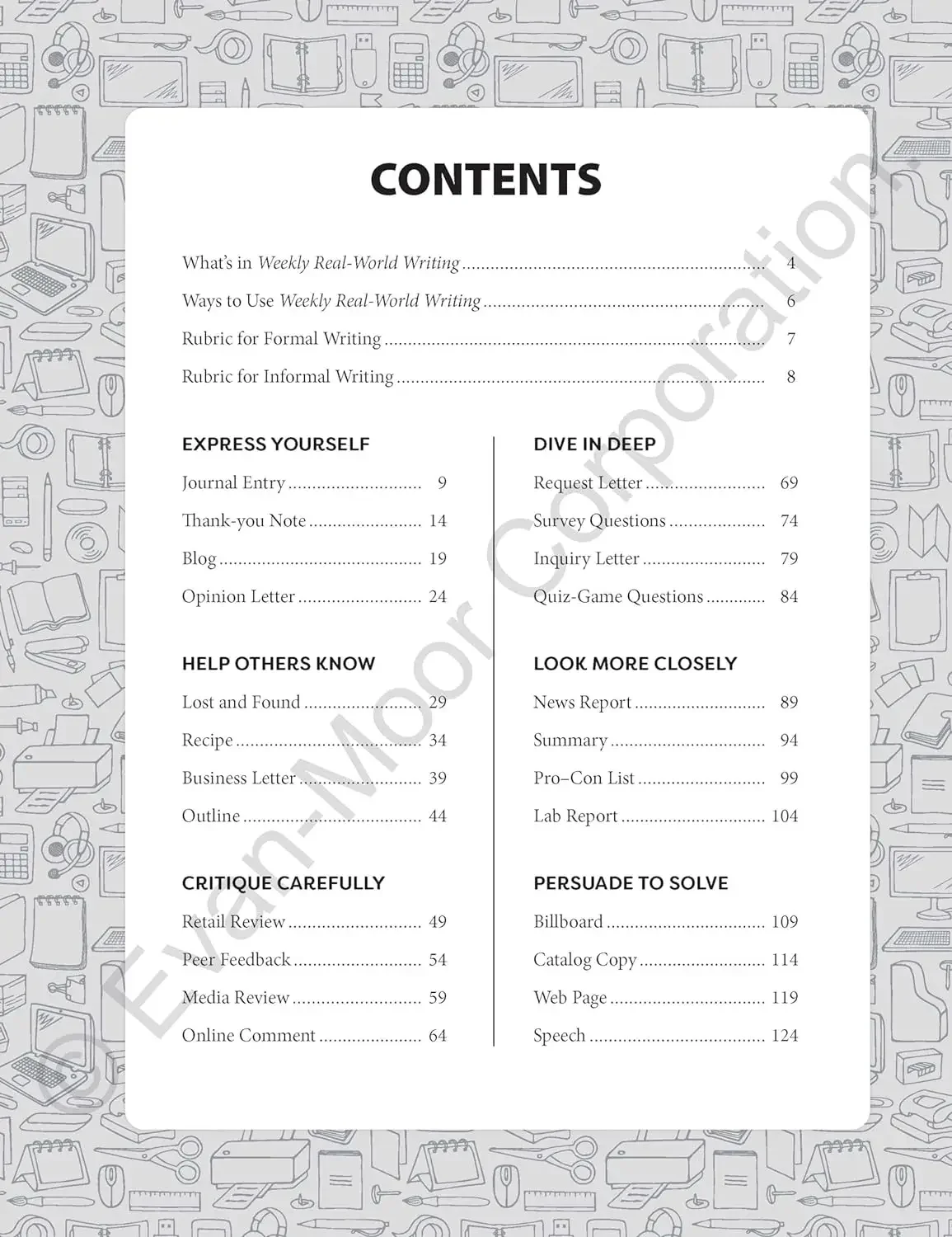 Evan-Moor Weekly Real-World Writing, Grades 5-6 Workbook,aged 8 9 10 11, English book 9781645141587