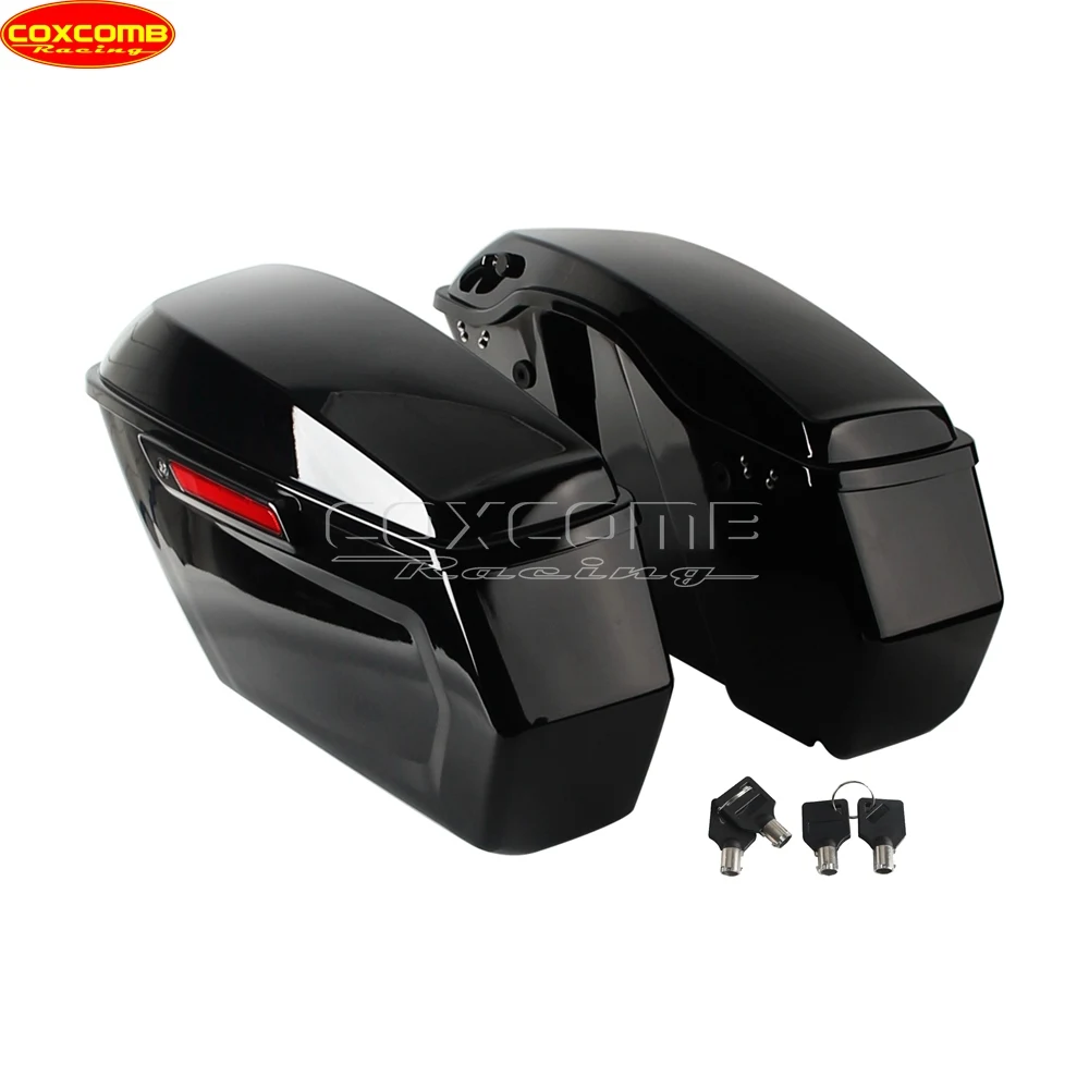 Trunk Side Bags Luggage Storage Box For Harley Touring Electra Glide FLHT FLHTCU FLHTCUE Motorcycle Hard Saddlebags Saddle Bags