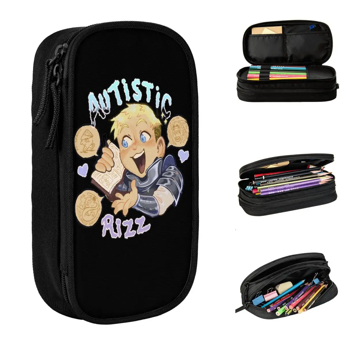 

Dungeon Meshi Anime Pencil Case Fashion Delicious in Dungeon Pen Holder Bag Girl Boy Large Storage Office Zipper Pencil Box