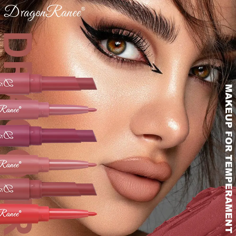Set of Six Double-Ended Lipsticks, Velvet Matte Lipsticks, Easy to Apply, Non-Fading, Non-Stick Lipsticks Set