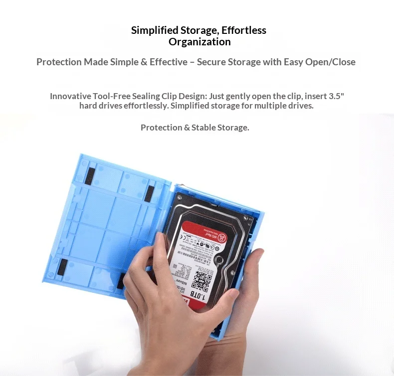 Orico PHP-35 Bunte 3,5-Zoll-Festplattenschutzhülle Stoßfeste PP-Box SATA Desktop-Festplattenschutzbox – Detail 4
