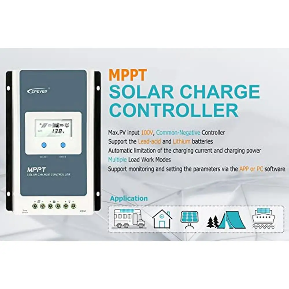 MPPT Solar Charge Controller 30A 12V/24V Auto with Real-time Energy Recording & Battery Protection Ideal RV Boat Household