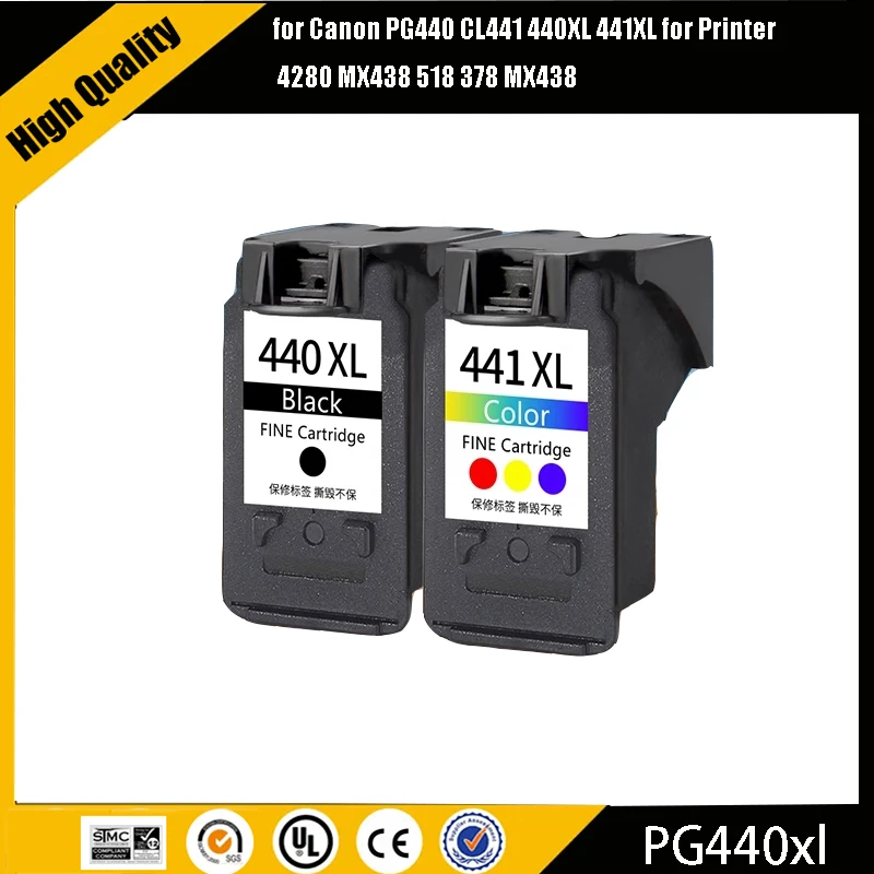 Remanufactured PG 440 PG440XL CL 441 Ink Cartridge For Canon PG440 CL441 440XL 441XL For Canon MG4280 MX438 MX518 MX378 MX438