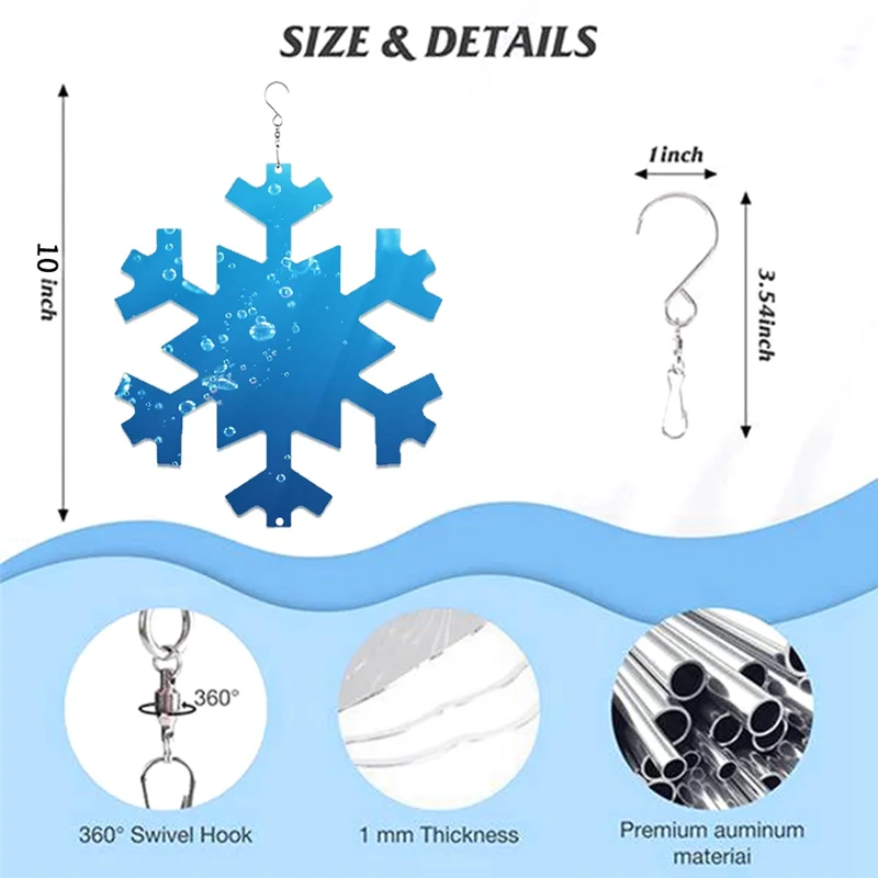 A64Z 6 قطعة 10 بوصة التسامي الرياح المغازل الفراغات هدايا عيد الميلاد لعيد الميلاد حديقة الديكور