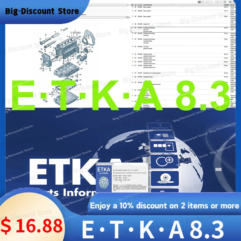 

2024 hot etka 8.3 software Newest Repair Software Group Vehicles Electronic Parts Catalogue for A-udi for V-W