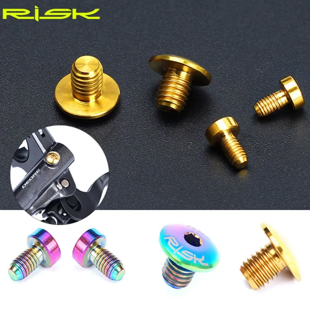 RISK 2/4pcs A Whole/Separate Oil Cylinder Lid Bolts for Bike Brake Lever Titanium Disc Fixed Screw Bicycle Hydraulic Brake Bolt