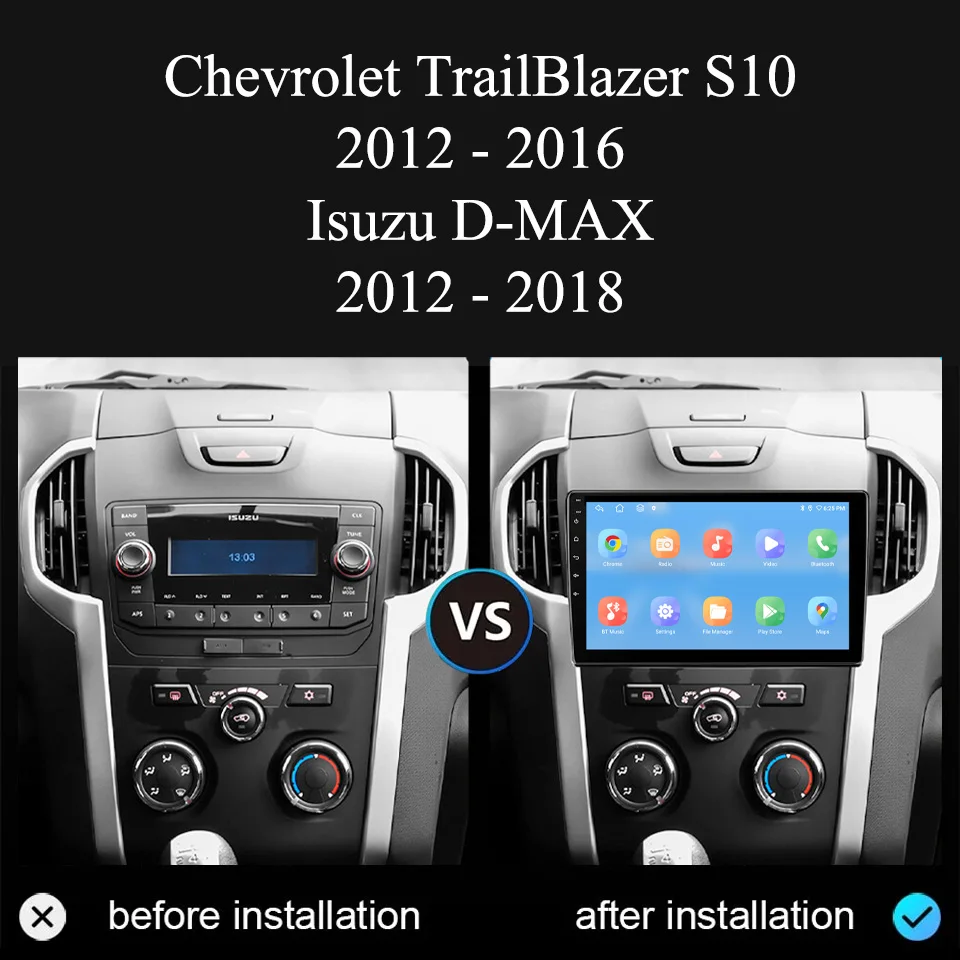 

Carplay Android 14 8G Ram Auto Radio Stereo HU For Isuzu DMAX D-MAX S10 2012 - 2018 Car DVD Video GPS Navi System RDS DSP SWC