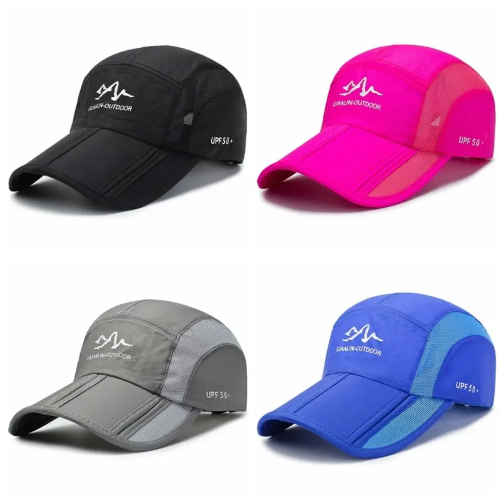 Sports Cap Quick Dry Climbing Hats Foldable UV Protection Baseball Mesh Caps Breathable Sun Visors Running Cap Summer