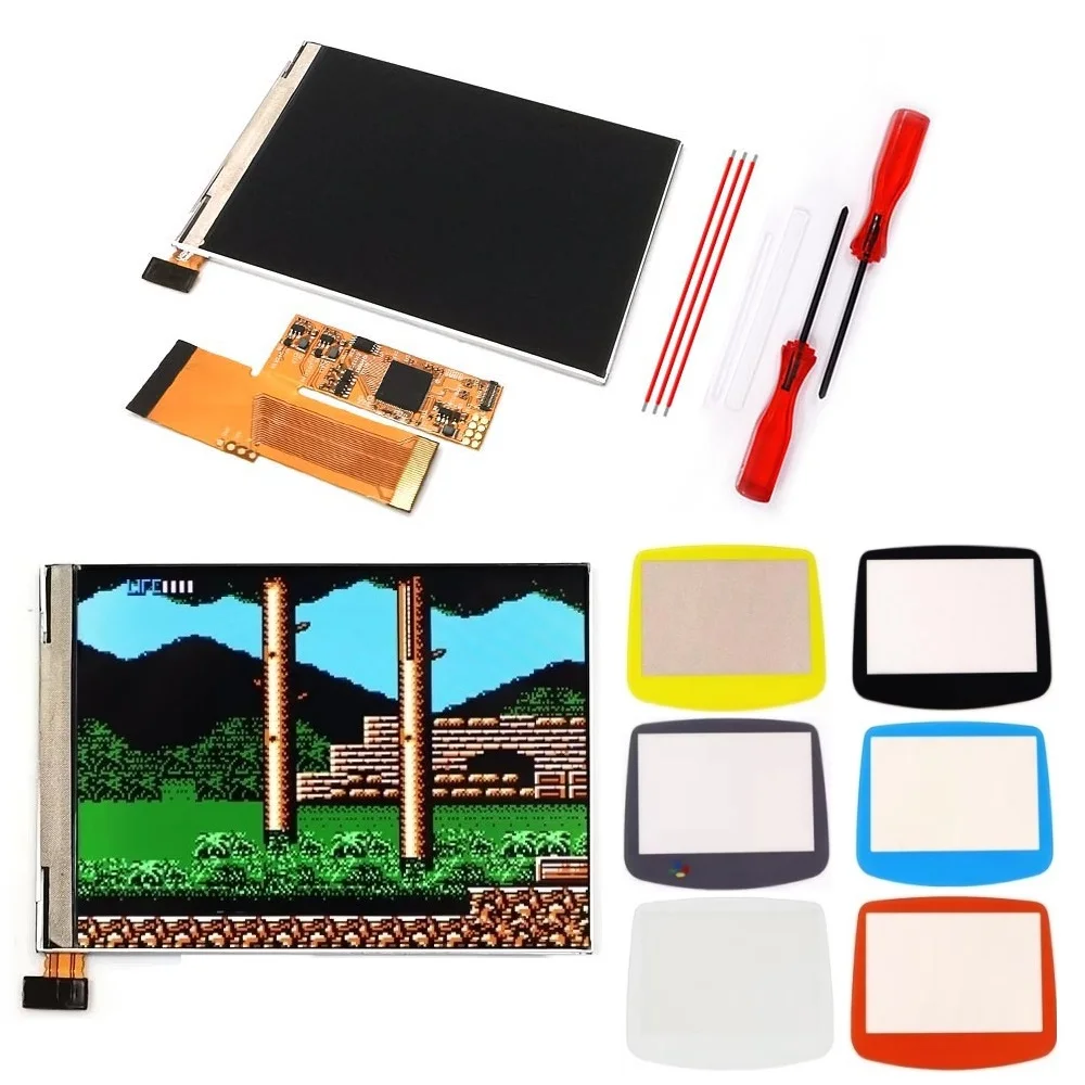 Wyświetlacz LCD V2 IPS z wysokim poziomem podświetlenia 3.2'' i 10 poziomami jasności, zestaw modułu LCD do konsoli Game Boy Advance — zdjęcie produktu 3