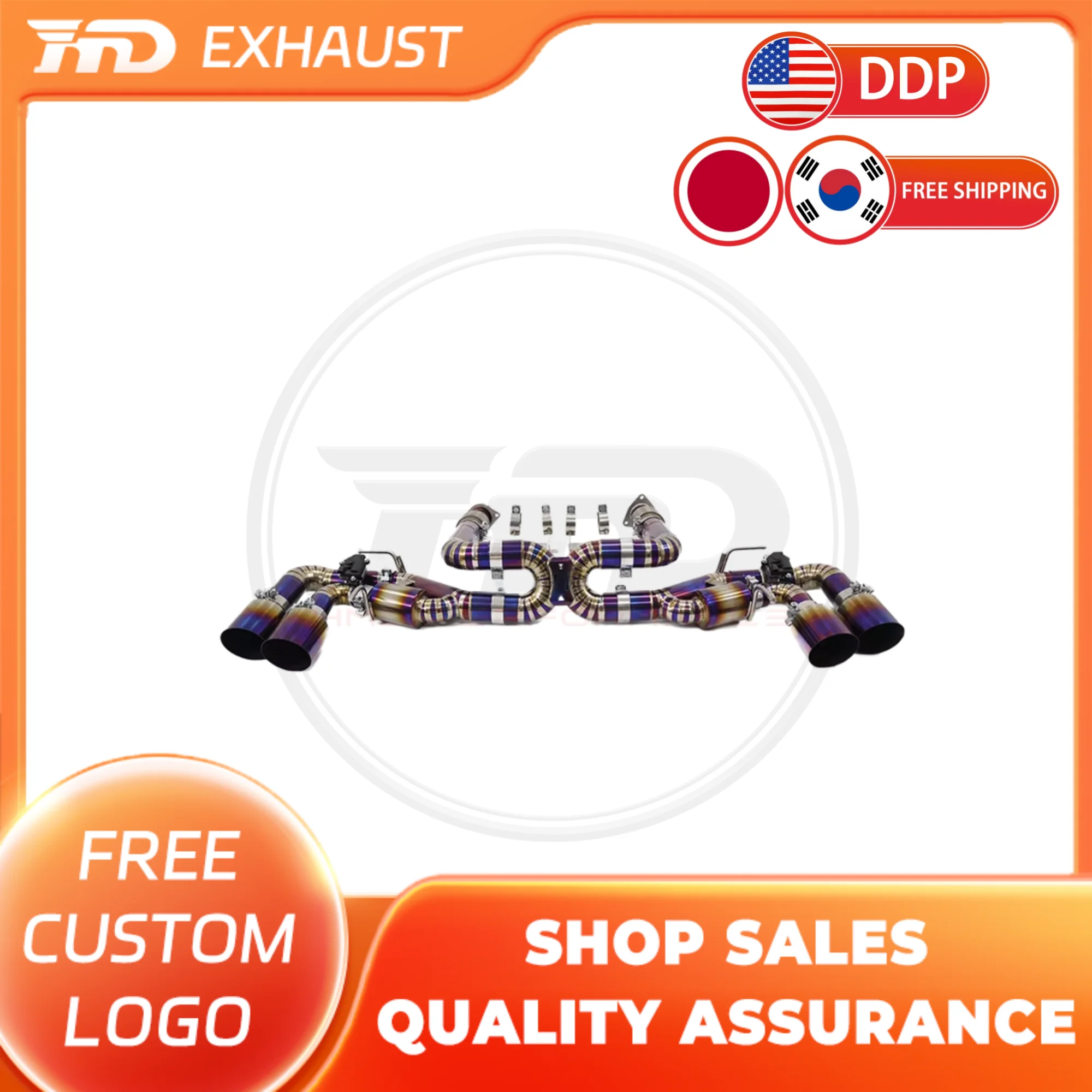 

HMD Hot sale Titanium Exhaust System Catback Exhaust for Chevrolet Corvette C8 Valve Muffler With X Racing Pipe