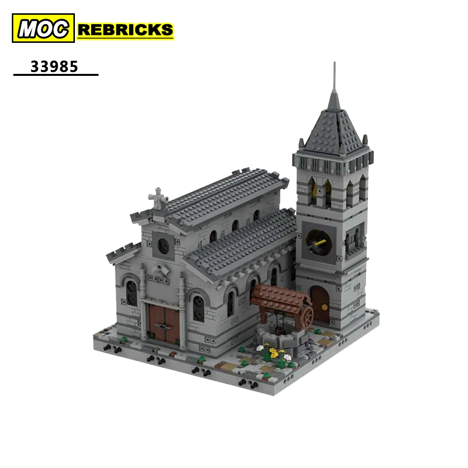 

Street View Architecture Series Modular Church MOC-33985 Building Block DIY Model Collection Experts Education Brick Toys Gift