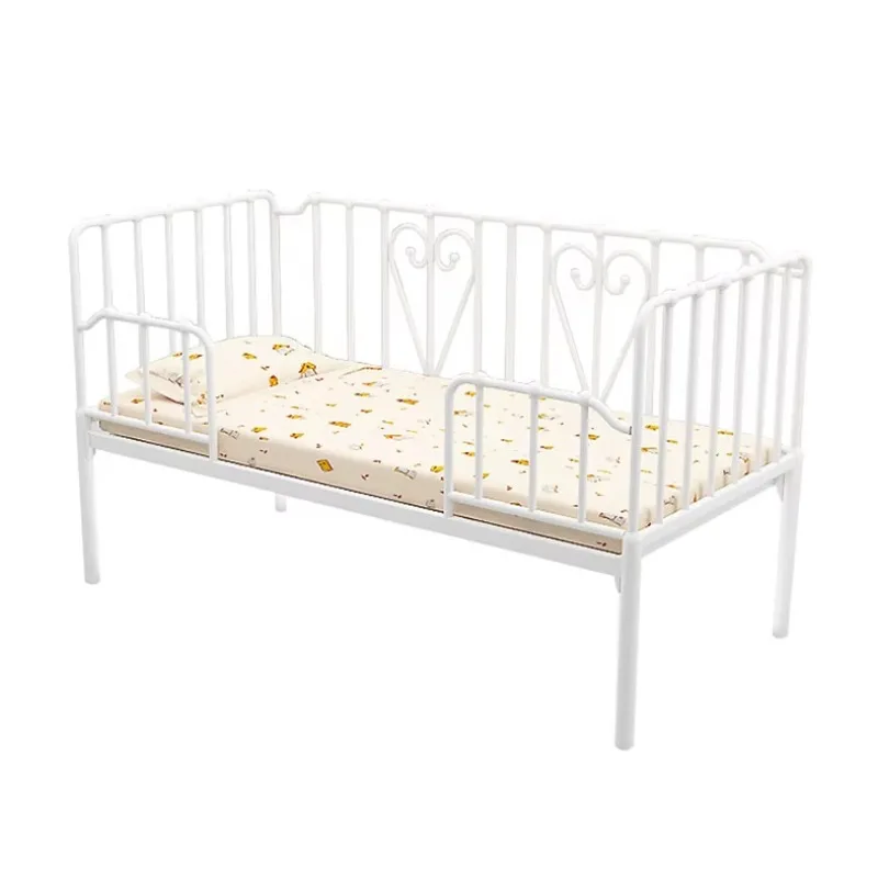 modern design simple safety frame folding children's iron bed with guardrail