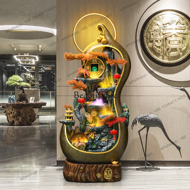 gourd rockery circulation feng shui wheel lucky ornament office floor water feature