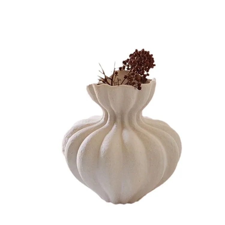 

Large vase white high-end ornament dining table living room home antique retro art flower ware
