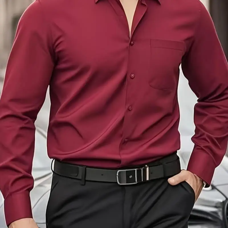 

Slim Fit Collar Shirt Neck PU Leather Nine Sleeve Cleanfit Style Women's Inner Wear 3D Effect Unisex Fashionable Shirt