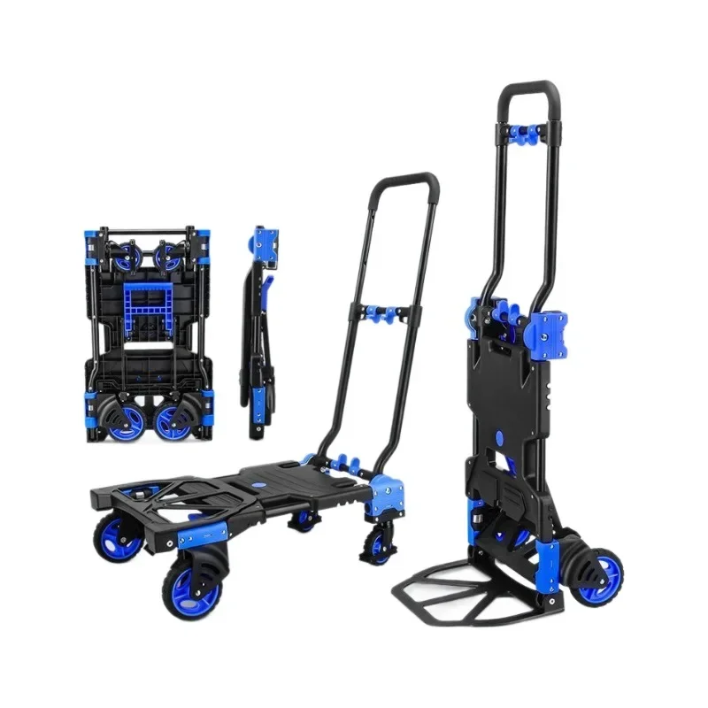 trolley folding pull goods trolley pulling goods portable silent universal wheel stall folding handling express flatbed truck