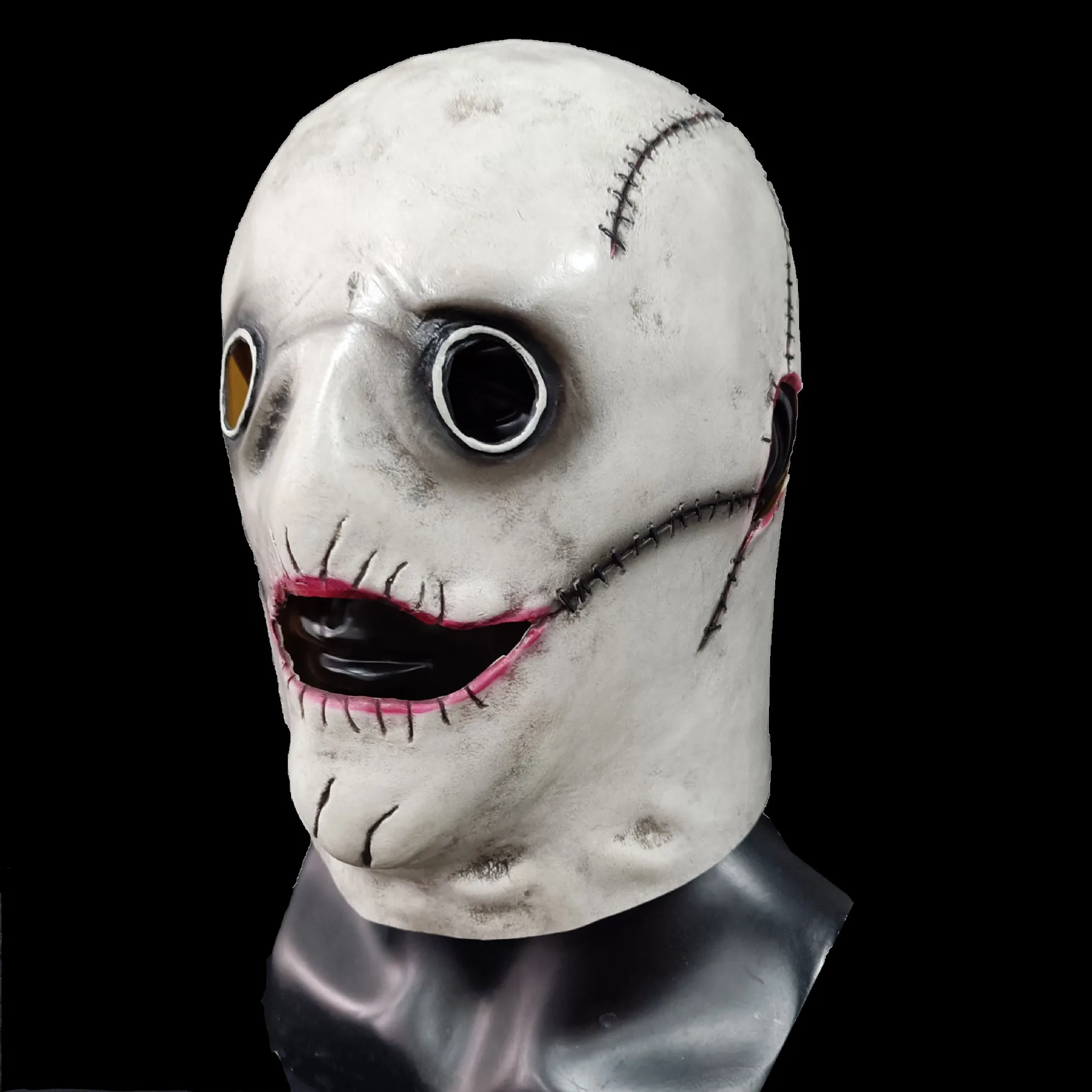 Halloween Genähte Gruselige Latex-Vollkopfmaske, Gruselige Horror-Maske für Erwachsene, Realistisches Genähtes Design Kopfbedeckung für Cosplay-Partys – Detail 1