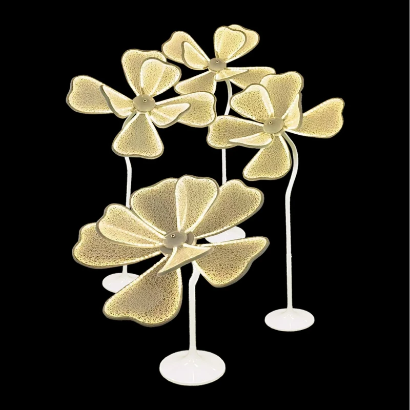 

Wedding props fabric art luminous peony flower street light wedding scene decoration background stage arrangement lighting